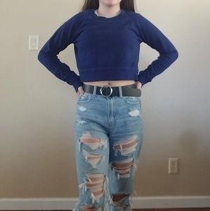 Navy Blue Forever 21 cropped sweatshirt